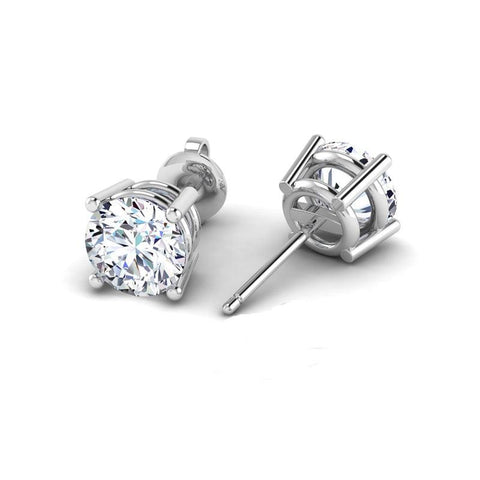 14K Yellow Gold 0.57TDW Lab Grown Diamond Solitaire Earrings