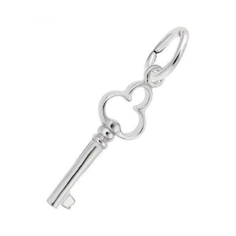 Sterling Silver Antique Trefoil Key Accent Charm