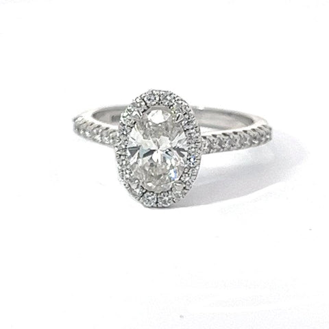 14K White Gold 1.00CT Oval Lab Grown Diamond Solitaire Ring