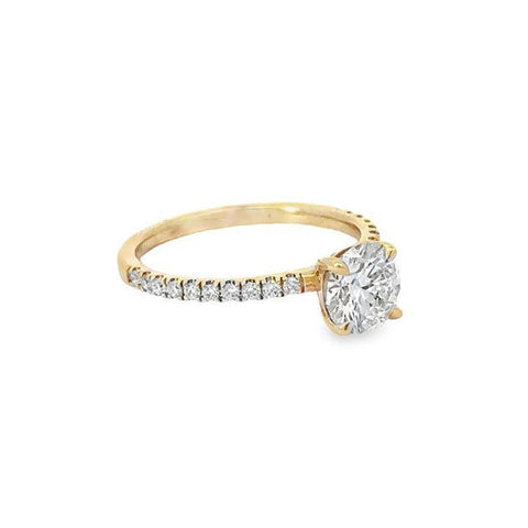 1.23TDW Lab Grown Diamond Solitaire Ring in 14K Yellow Gold