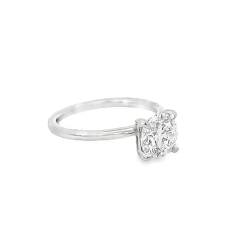 1.52 Carat Round Lab Grown Diamond Solitaire Ring in 14K White Gold