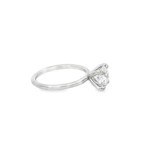1.52 Carat Round Lab Grown Diamond Solitaire Ring in 14K White Gold