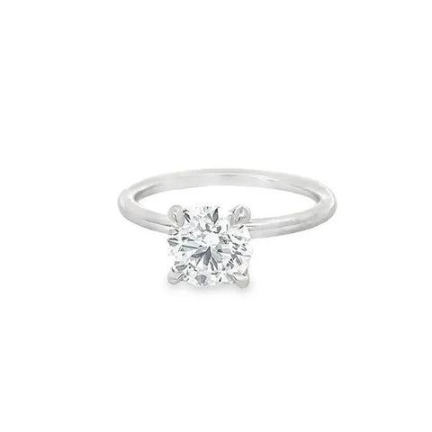 1.52 Carat Round Lab Grown Diamond Solitaire Ring in 14K White Gold