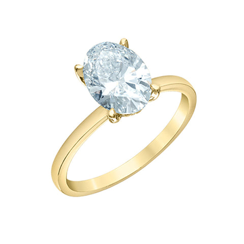 14K Yellow Gold 2.12ct Lab-Grown Diamond Oval Ring