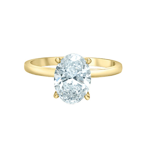 14K Yellow Gold 2.12ct Lab-Grown Diamond Oval Ring