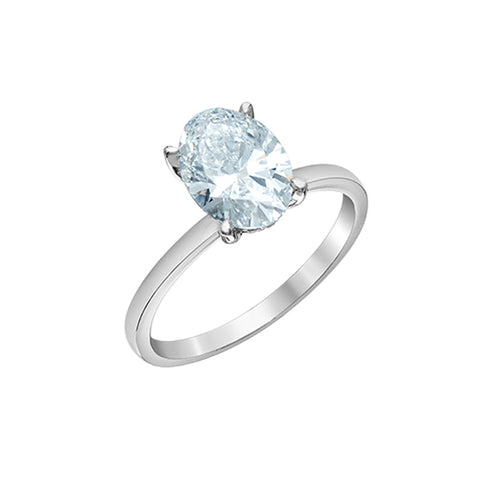 14K White Gold 2.09ct Lab-Grown Diamond Oval Ring