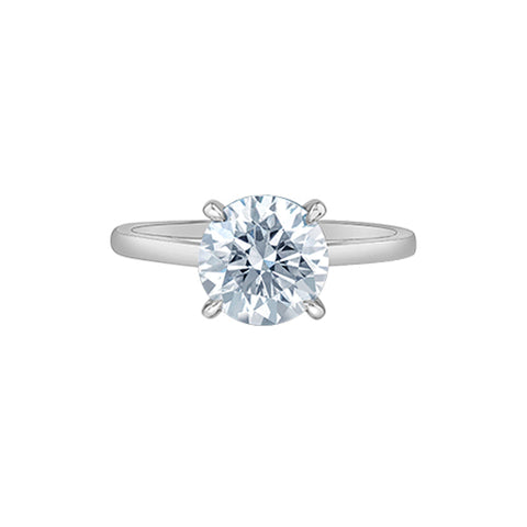 2.10CT Round Lab Grown Diamond Solitaire Ring in 14K White Gold