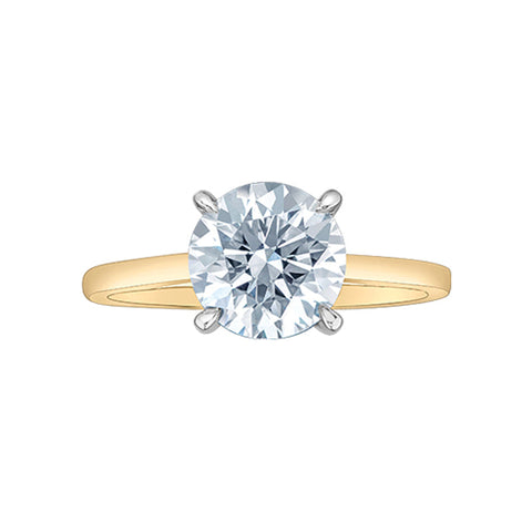 14K Yellow & White Gold 2.08ct Lab-Grown Diamond Solitaire Ring