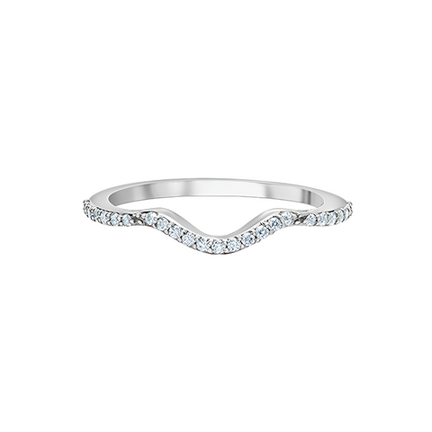 14K White Gold 0.14TDW Lab Grown Diamond Curved Band