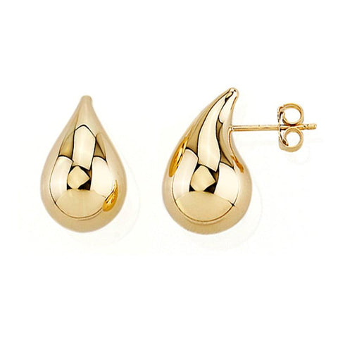 10K Yellow Gold Medium Teardrop Stud Earrings