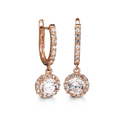 10K Rose Gold CZ Bella Lux Earrings