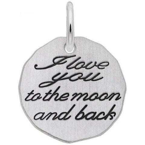 I Love You to the Moon and Back Tag Sterling Silver Charm