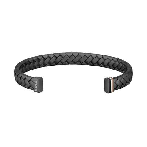 Hugo Boss Jewellery Men's Tailored Black Braided Bangle 1580673
