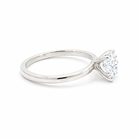 2.00 Carat Round Lab Grown Diamond Solitaire Ring in 14K White Gold