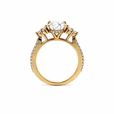 3.10 TDW Pear Lab Grown Diamond Engagement Ring