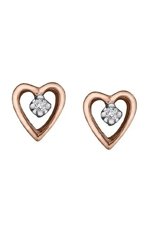 10K Rose Gold 0.02TDW Diamond Earrings
