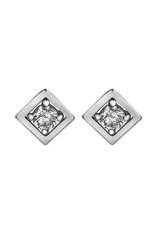 10K White Gold 0.08TDWW Diamond Earrings