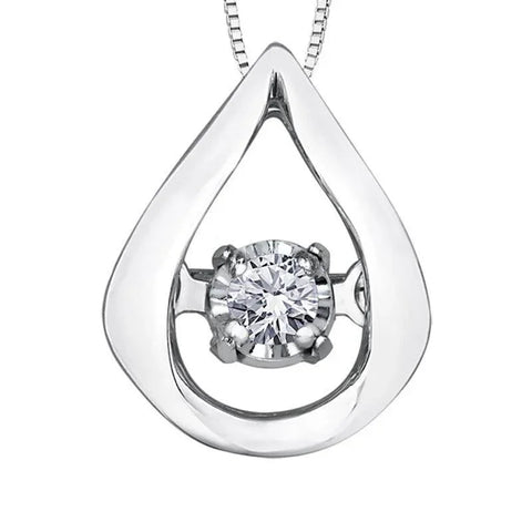 10K White Gold 0.02TDW Diamond Pendant