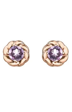 10K Rose Gold Lilac Amethyst Earrings