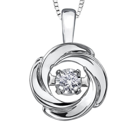 10K White Gold Diamond Pendant
