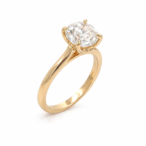 3.00 CT Lab-Grown Diamond Solitaire Engagement Ring in 14K Yellow Gold