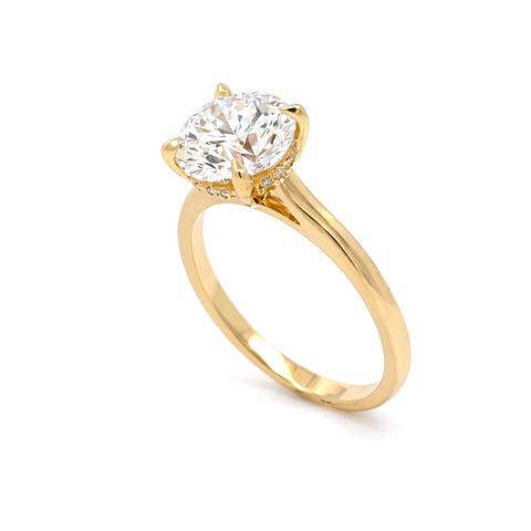 3.00 CT Lab-Grown Diamond Solitaire Engagement Ring in 14K Yellow Gold