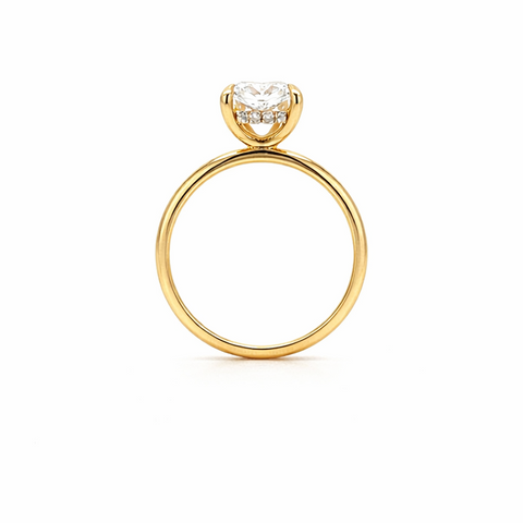 3.16 TDW Radiant-Cut Lab-Grown Diamond Solitaire Ring in 14K Yellow Gold