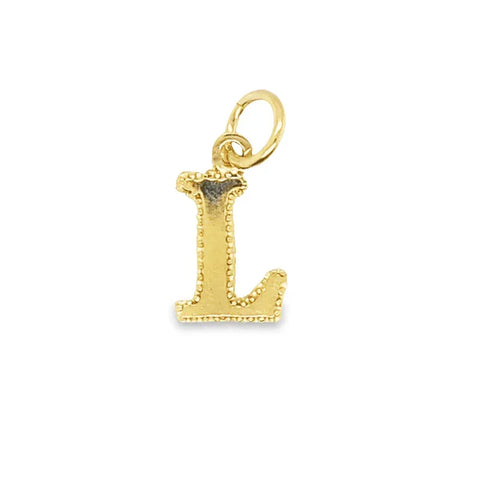 10K Yellow Gold Initial Letter L Pendant