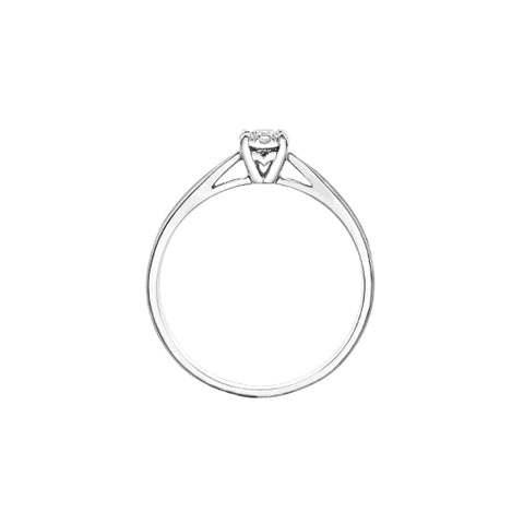 10K White Gold 0.11TDW Diamond Illusion Set Ring