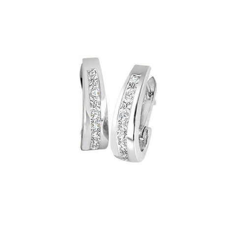 Diamond Classic J Hoop set with 0.75tdw in 10K White Gold