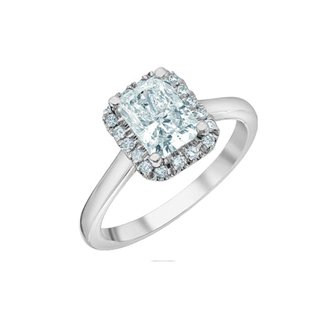 14K White Gold 1.77TDW Lab-Grown Radiant Cut Diamond Engagement Ring