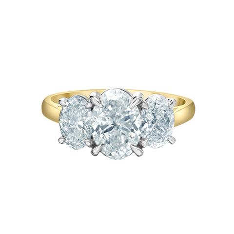 2.59TDW Oval Lab Grown Diamond Ring in 14K Yellow Gold