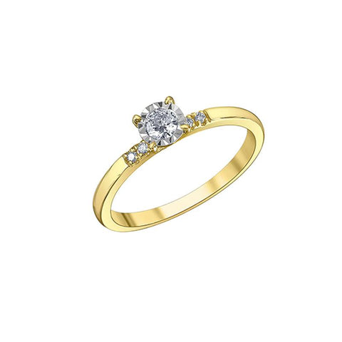 0.20TDW Diamond Promise Ring in 10K Yellow Gold