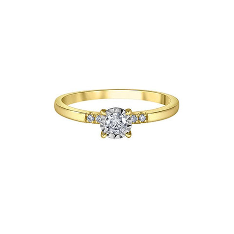 0.20TDW Diamond Promise Ring in 10K Yellow Gold