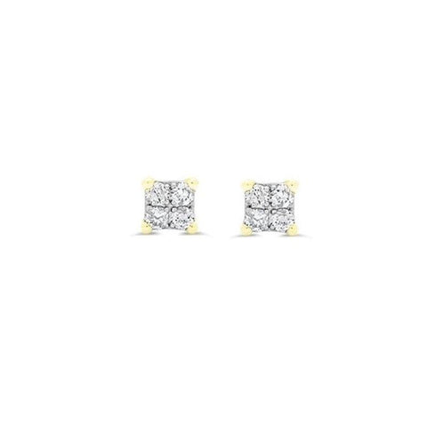 10K Yellow Gold 0.06TDW Diamond Baby Earrings