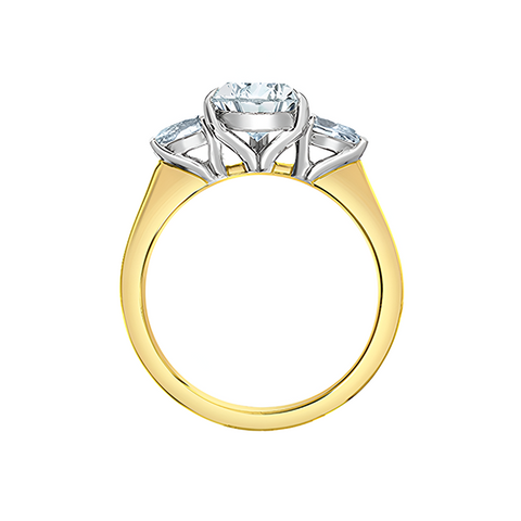 14K Yellow Gold 2.48TDW Pear Lab Grown Diamond Engagement Ring