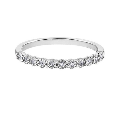 10K White Gold 0.35TDW Diamond Illusion Set Band