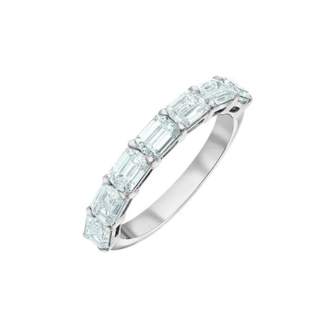 2.10TDW Lab Grown Diamond Emerald Cut Band in 14K White Gold