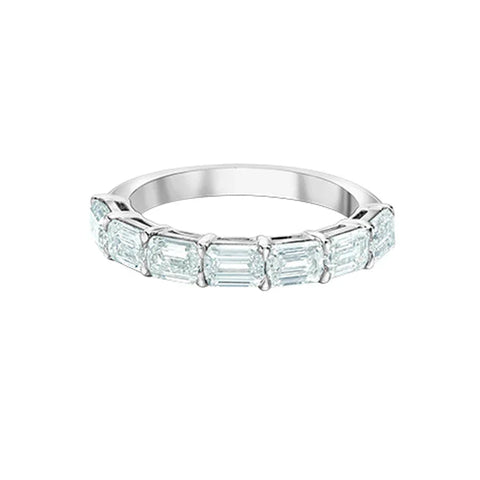 2.10TDW Lab Grown Diamond Emerald Cut Band in 14K White Gold