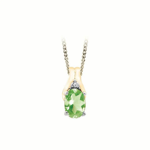August Birthstone Pendant with Diamond Accent set in 10K Yellow gold