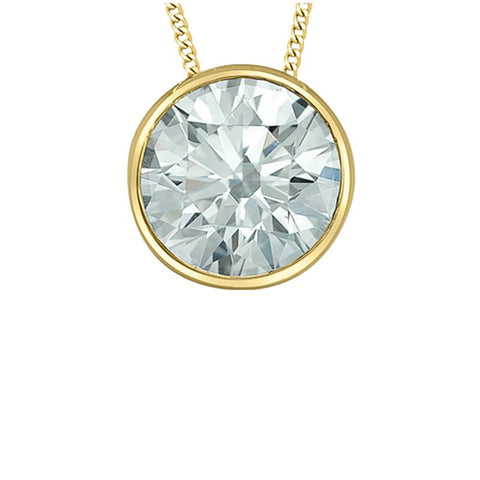 10K Yellow Gold 0.70CT Lab Diamond Solitaire Pendant