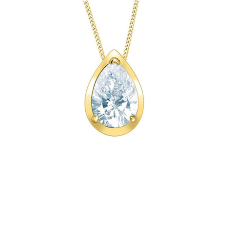10K Yellow Gold 0.50CT Lab Grown Diamond Pear Shape Pendant