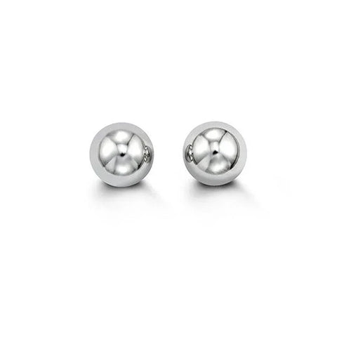 14K White Gold 7MM Ball Earrings