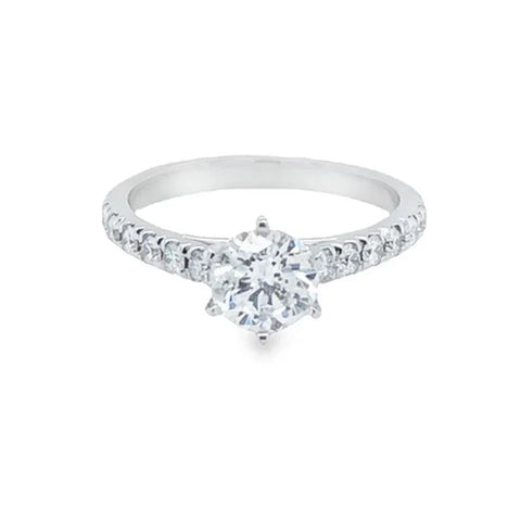14K White Gold 1.54TDW Canadian Diamond Solitaire Ring With Classic Setting