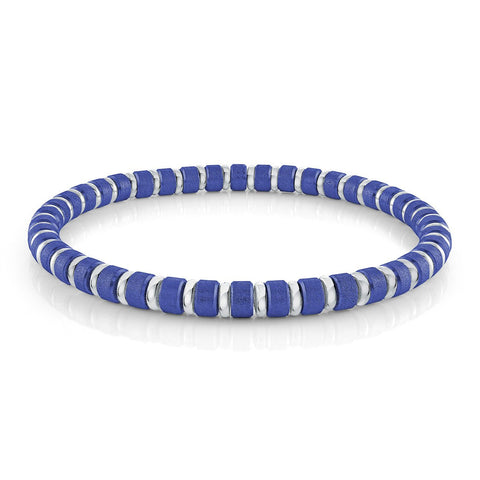 Stainless Steel Polished Blue IP Satin 8
