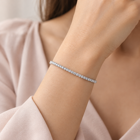 10K White Gold 2.00TDW Lab Grown Diamond Tennis Bracelet