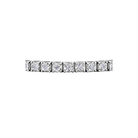 1.00TDW Diamond Illusion Set Bracelet in 10K White Gold
