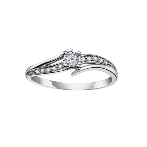 10K White Gold 0.10TDW Diamond Promise Ring