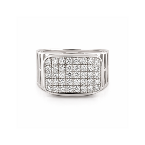 14K White Gold 1.15TDW Diamond Men’s Ring