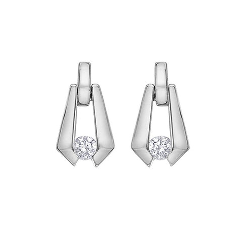 10K White Gold 0.17TDW Canadian Diamond Earrings